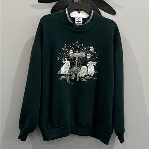 Vintage 90’s Whim Z Dark Green Crewneck Sweatshirt Size XL